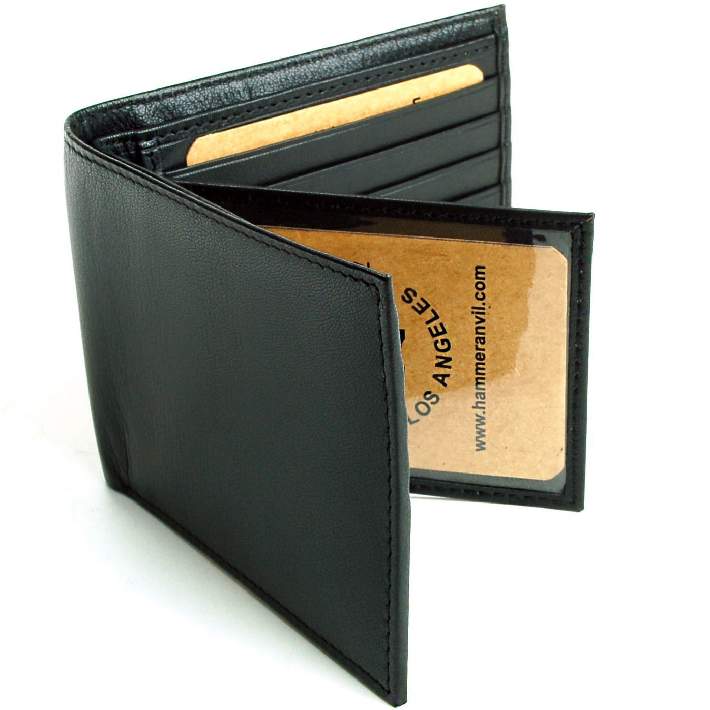 RFID Blocking Mens Leather Wallet High Capacity Compact Bifold by
